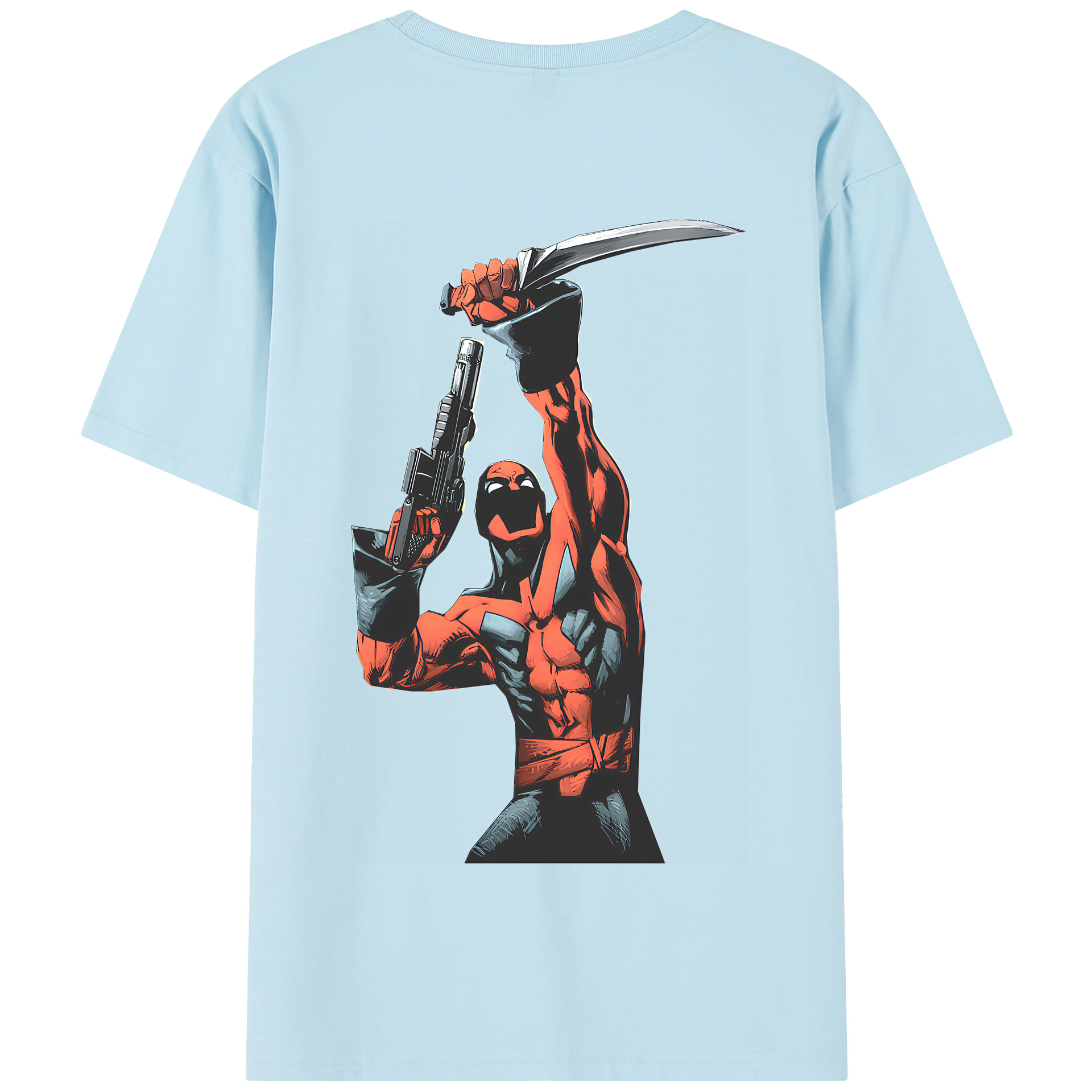 （画像用） Deadpool デッドプール 綿100％半袖Tシャツ（背面プリント）